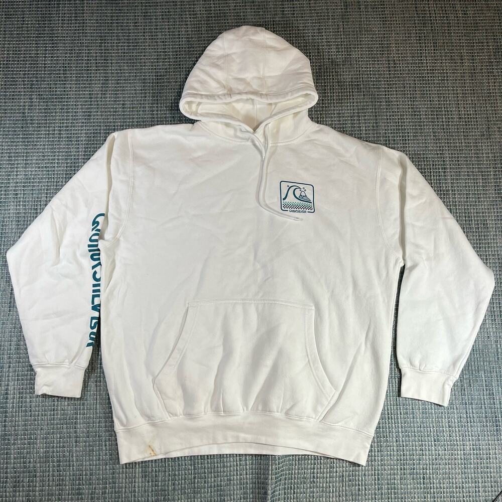 Quicksilver White Pullover Hoodie‎ Men’s Sz XL New